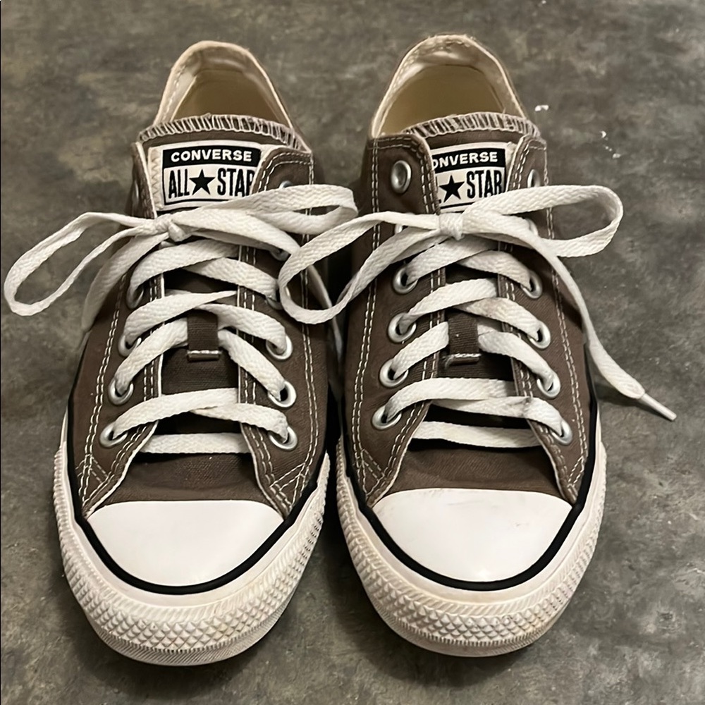 Converse Grayish Brown Sneakers with Canvas Upper and White Rubber Sole